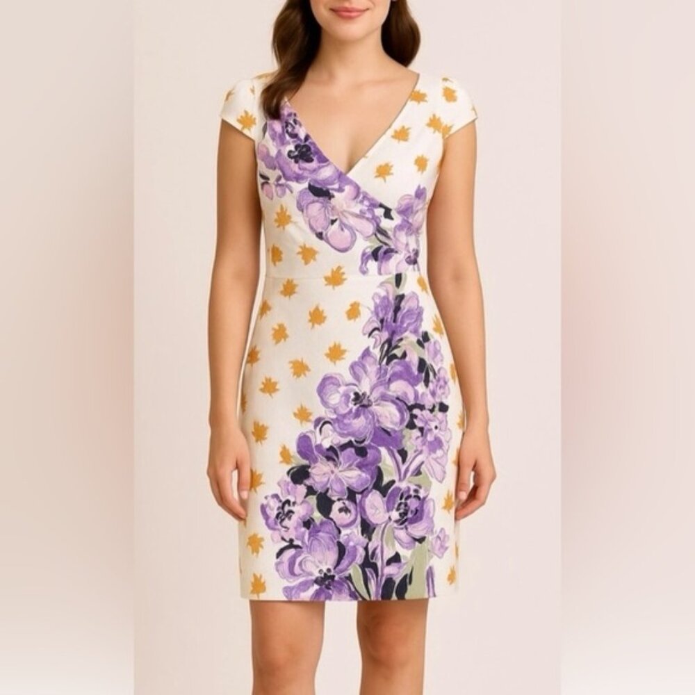 Anthropologie Rebekah Maysles Hinterland‎ Floral Art Dress Women's Sz 6 B1